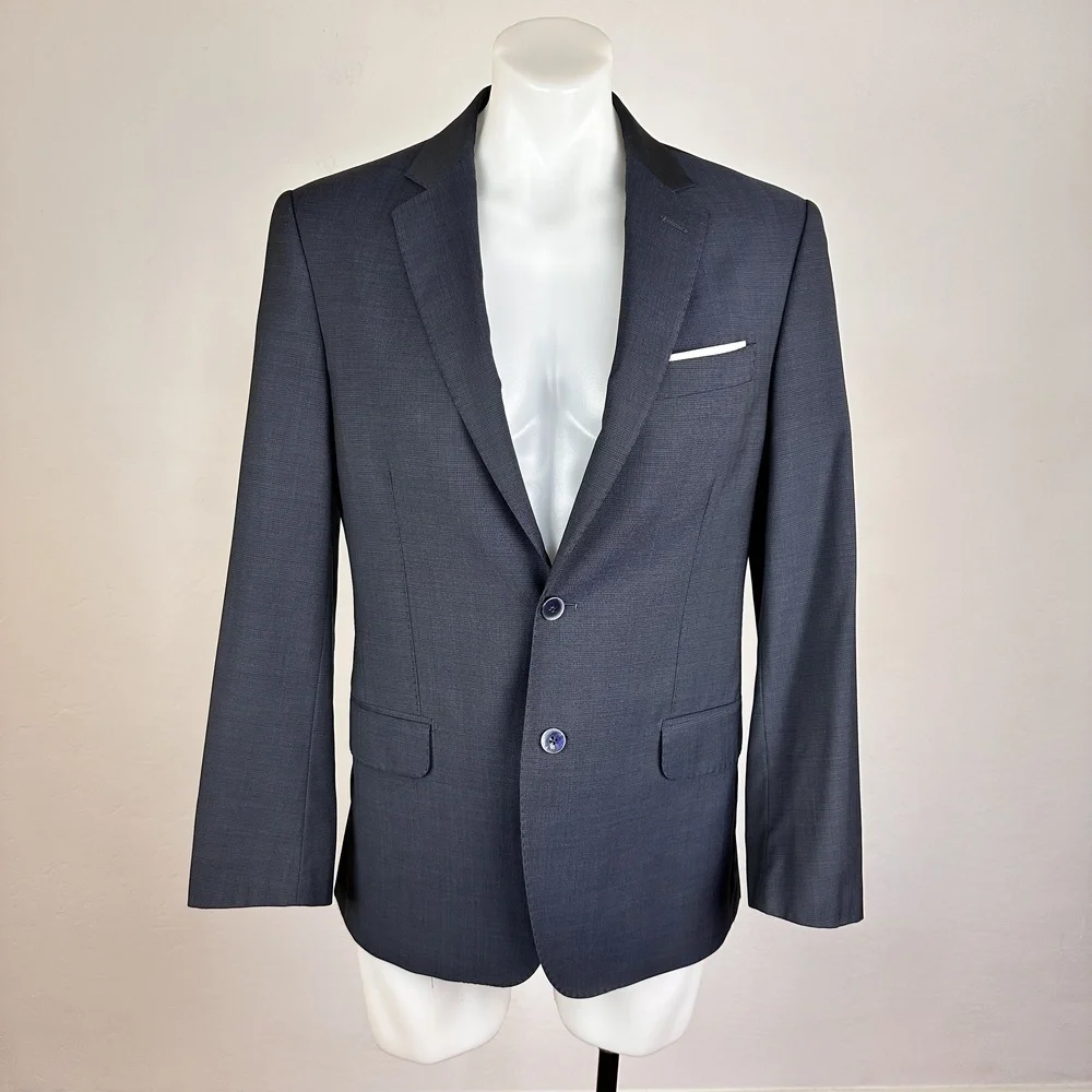 Zignone Slate Gray Textured Wool Sport Jacket Size 38R